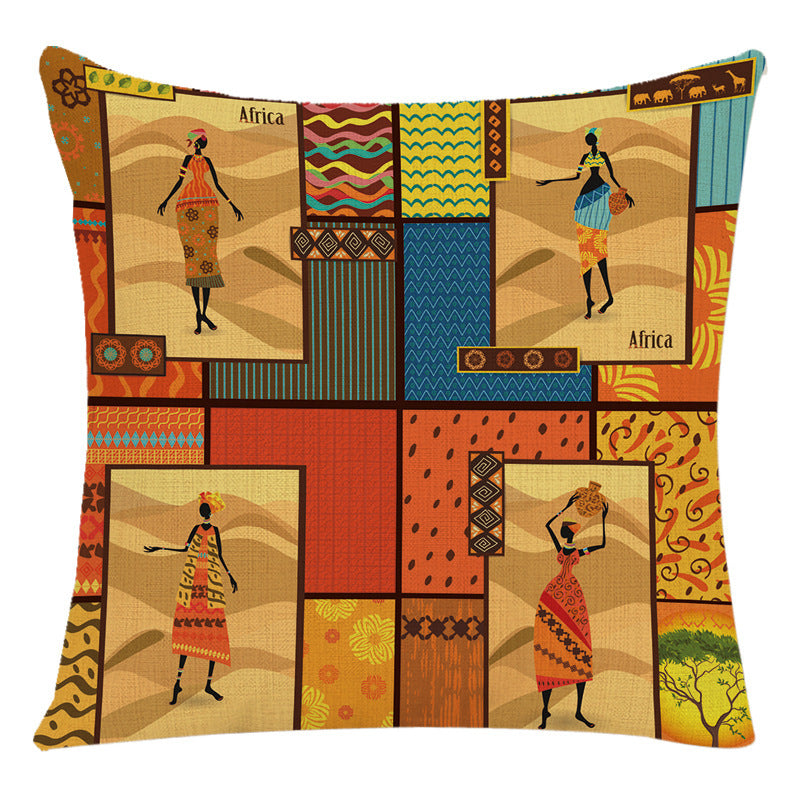 African Woman Housewares Bed Cushion Cover Car Pillow