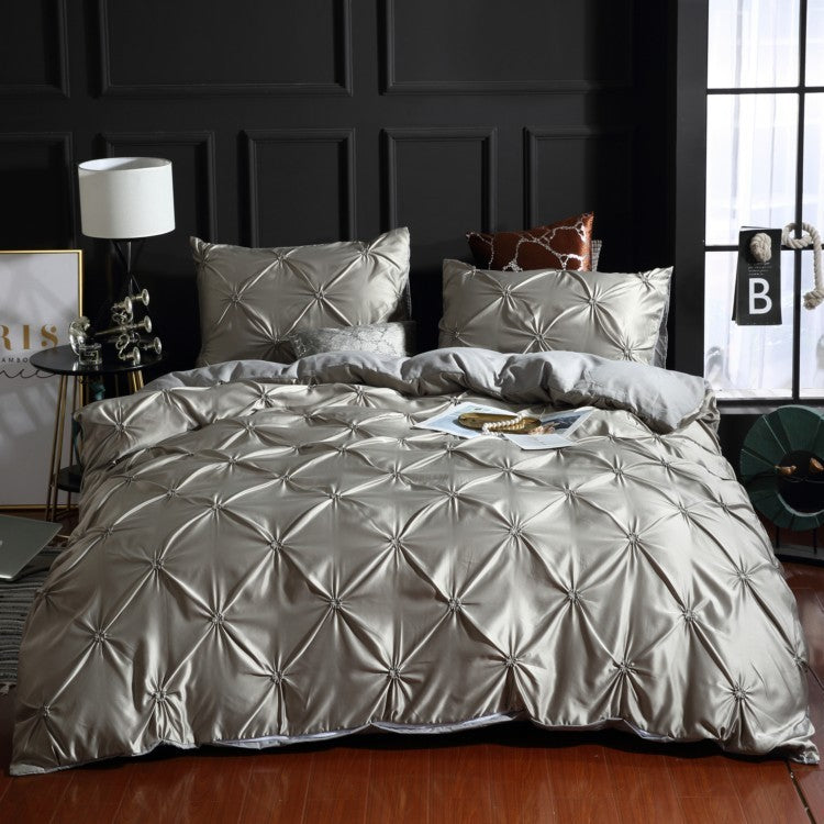 Three-piece Solid Color Bed Sheet Duvet Cover