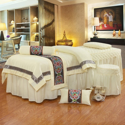 Four-piece high-end pure color beauty bedspread