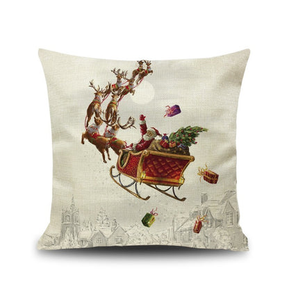 Christmas linen pillowcase