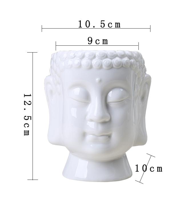 Ceramic buddha white flower pot