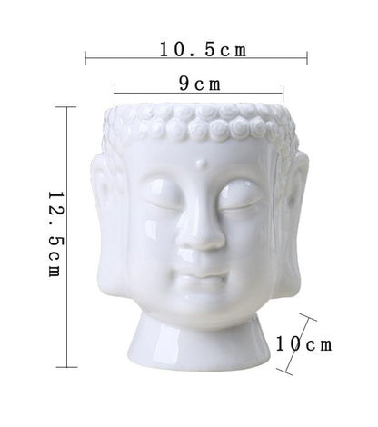 Ceramic buddha white flower pot