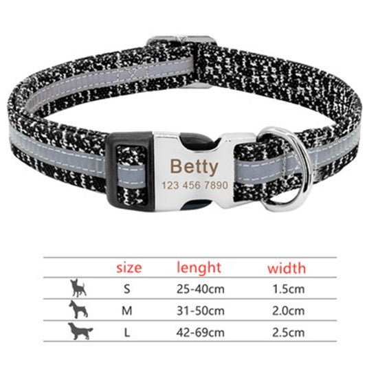 Dog Collar Pet Tag Puppy Cat Nameplate ID Collars Adjustable