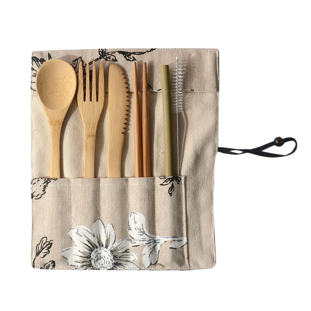 Portable Bamboo Tableware 6-Piece Set