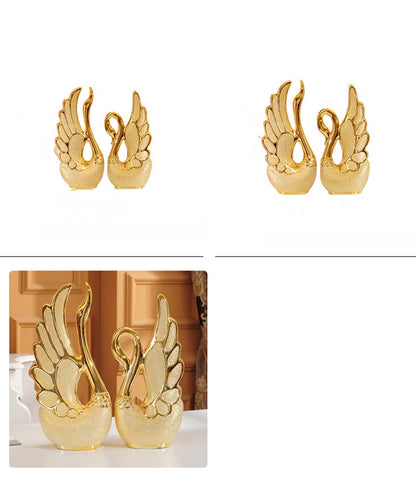 Gold-plated swan ornaments