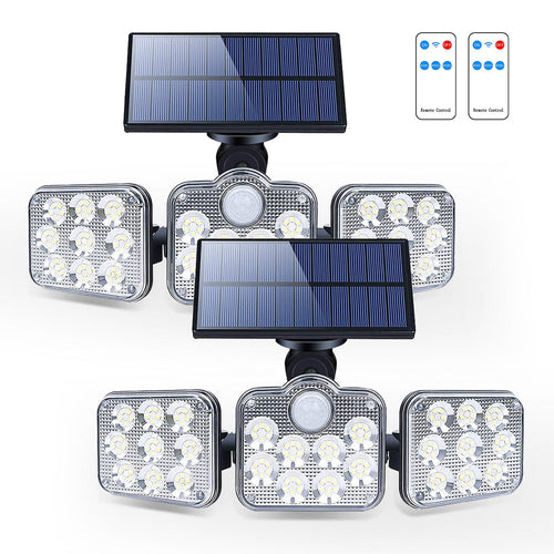 Solar Outdoor 3-Head Adjustable 360°Rotating Wide-Angle Floodlight