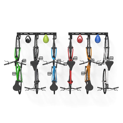 Wall Mounted Bike Rack for 6 Bikes