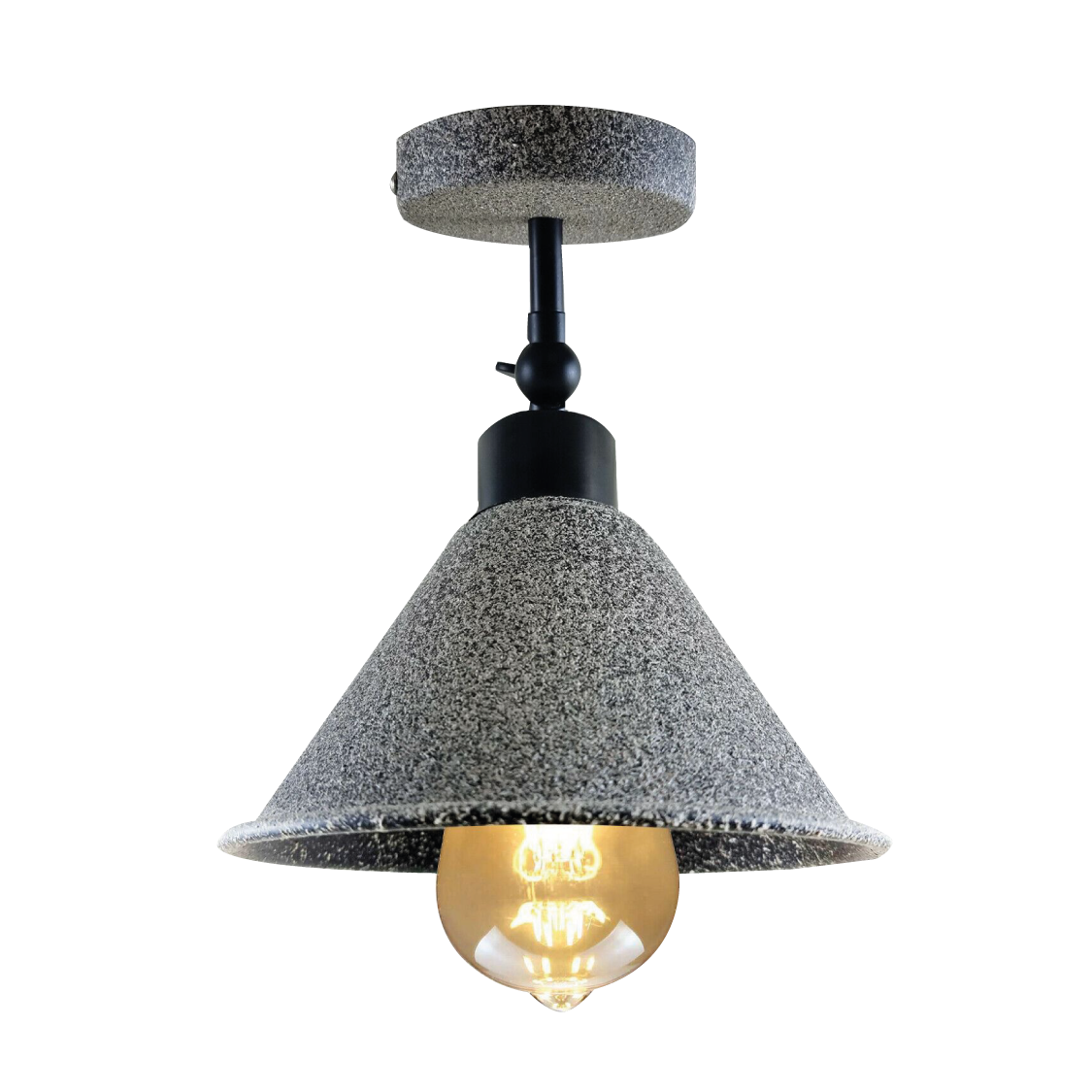 Retro Industrial Ceiling Flush Mount Light Metal Cone Shade Light