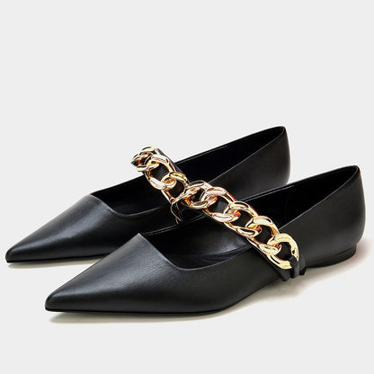 Women's Shoes Chain Decoration Fashion Flat Bottom