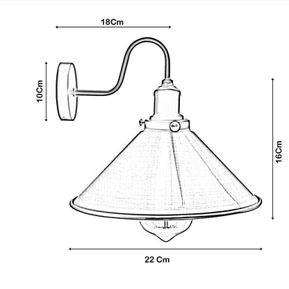 Vintage Industrial Metal Cone Shade Lighting Indoor Wall Sconce Light