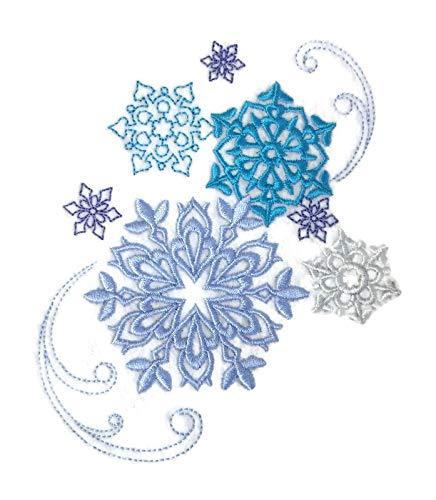 Weaved in Threads, Winter Snowflake Bliss [] Embroidered Iron on/Sew