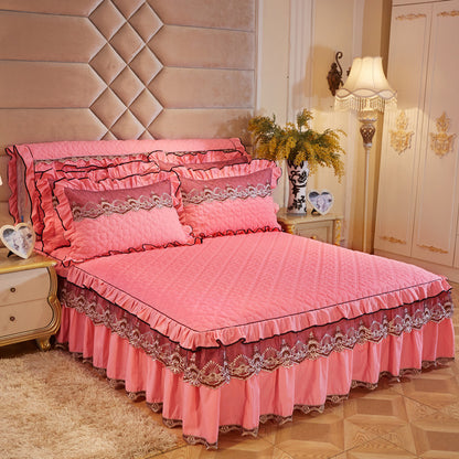 Quilted Lace Bed Skirt Thickened Plus Cotton Bedspread Single Piece Simmons Bed Cover Bed Circumference 1.8m Bed