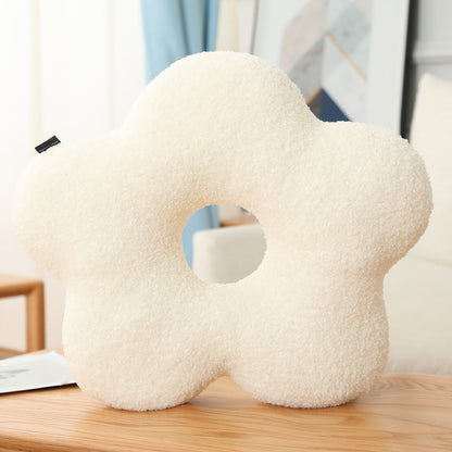 Plush Three Dimensional Special Shaped Pillow Round Lumbar Support