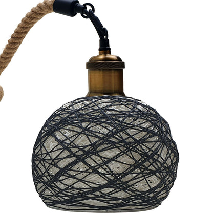 Rattan Ceiling Light lamp Hanging Hemp Rope Pendant Lamp Shade~1333