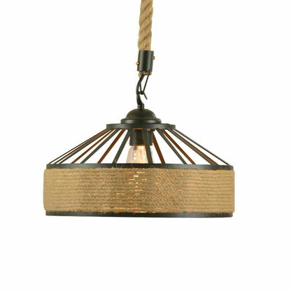 Retro Hemp Rope Pendant Lighting fixtures~1104