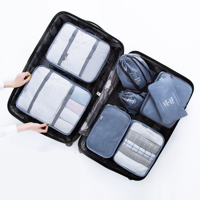 8-piece waterproof folding travel storage bag