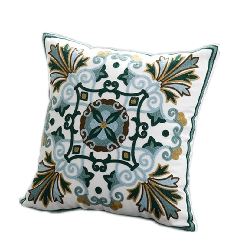 Cotton embroidered pillow cushion cover