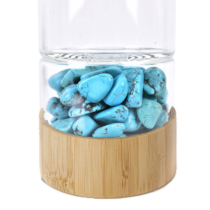 Natural crystal gravel water bottle