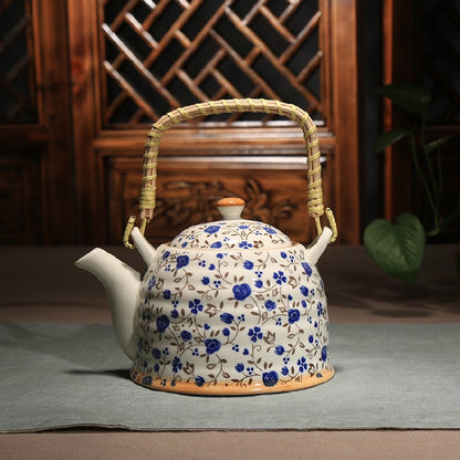 Ceramic Teapot With Strainer Large Handle Pot Single Pot Household