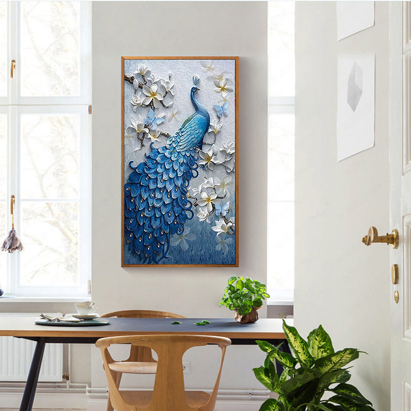 New 5d diamond painting full of peacock blue porch diamond painting