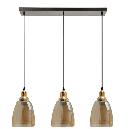 3 Outlet Industrial Retro Loft Glass Ceiling Lampshade Pendant