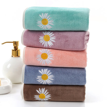 Thickened Youth Pie Microfiber Daisy Bath Towel