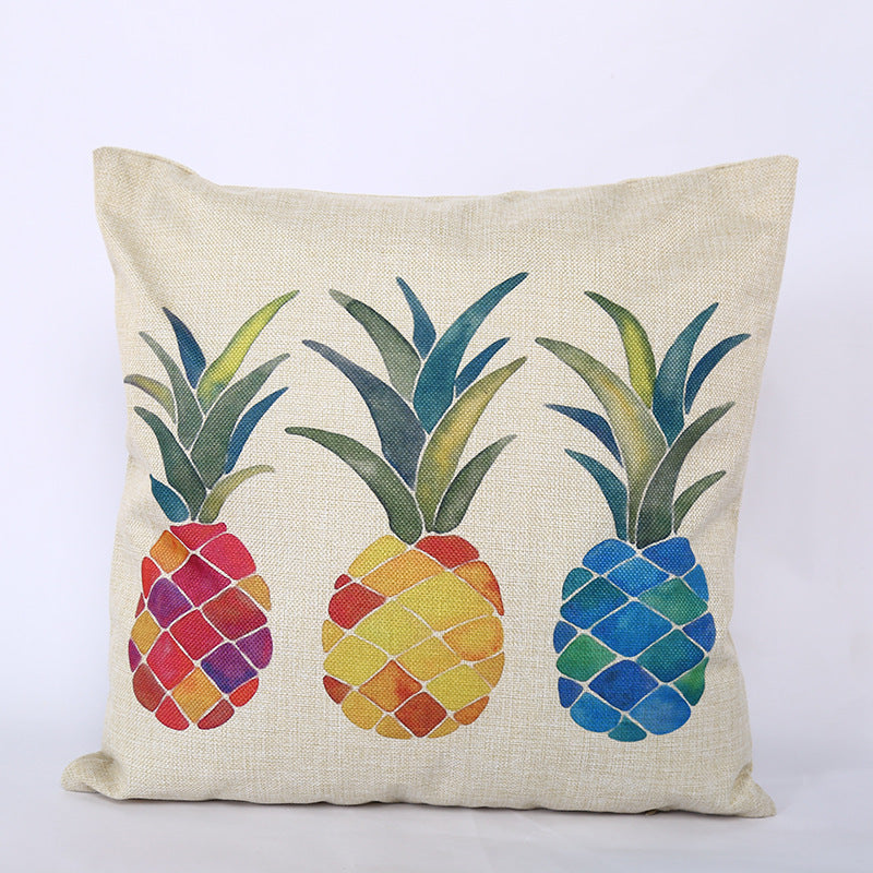 Home Soft Decoration Office Pineapple Single Car Sofa By Pillow Case Square  Linen Pillowcase Car Cushion Wholesale