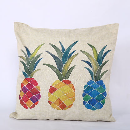 Home Soft Decoration Office Pineapple Single Car Sofa By Pillow Case Square  Linen Pillowcase Car Cushion Wholesale