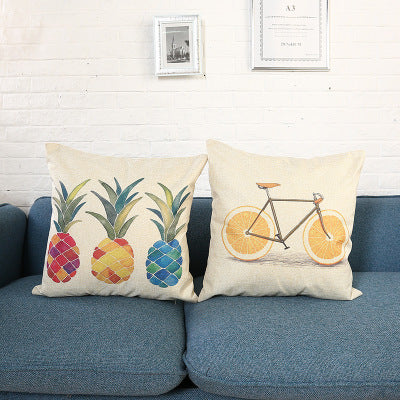 Home Soft Decoration Office Pineapple Single Car Sofa By Pillow Case Square  Linen Pillowcase Car Cushion Wholesale