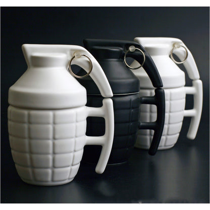 New Style Grenade Ceramic Mug With Lid Military Grenade Weapon Shape Coffee Mug