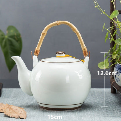 Ceramic Teapot With Strainer Large Handle Pot Single Pot Household