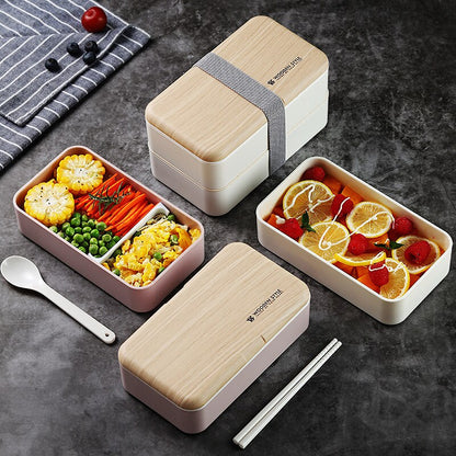 Japanese bento box office worker ins double separated lunch box