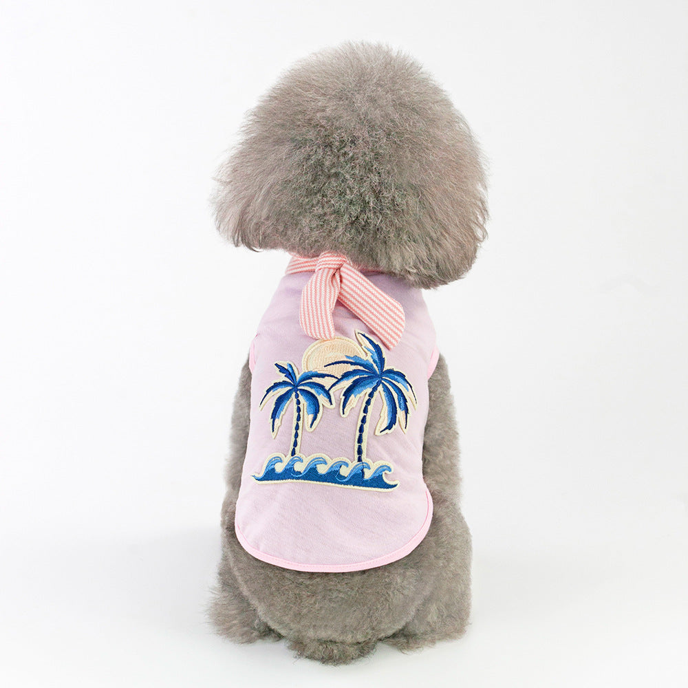 Coconut tree embroidery from pet clothing