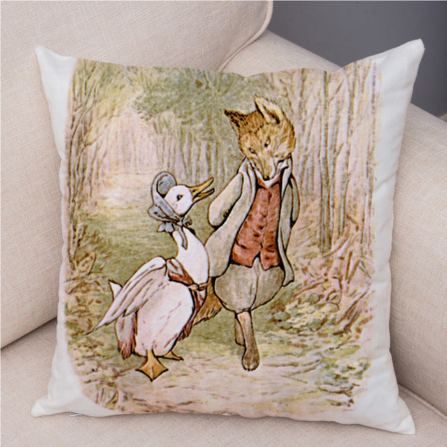 Cartoon Rabbit Peach Skin Fabric Pillow Cover Home Decoration Sofa Cushion Cover Seat Cover Easter Amazon AliExpress