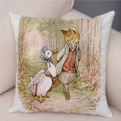 Cartoon Rabbit Peach Skin Fabric Pillow Cover Home Decoration Sofa Cushion Cover Seat Cover Easter Amazon AliExpress