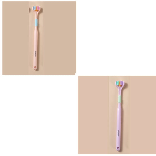 Three-sided Macaron Soft Bristle Toothbrush Care Safety Toothbrush Teeth Deep Cleaning Portable Travel