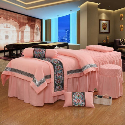 Four-piece high-end pure color beauty bedspread