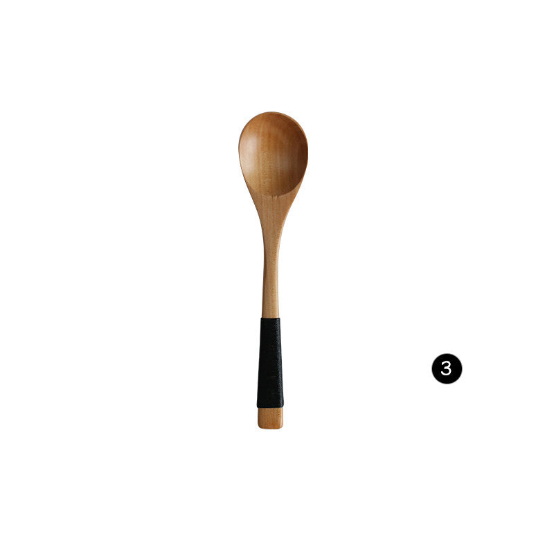 Japanese Style Wooden Bamboo Spoon Fork Cooking Utensil