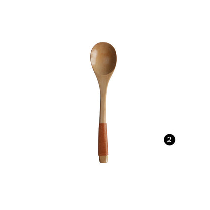 Japanese Style Wooden Bamboo Spoon Fork Cooking Utensil