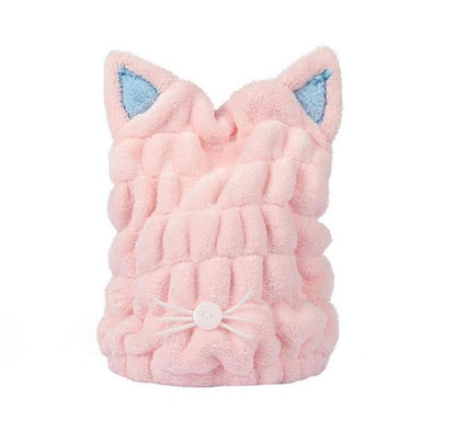 Cute Cat Ears Hair-Drying Towel Bath