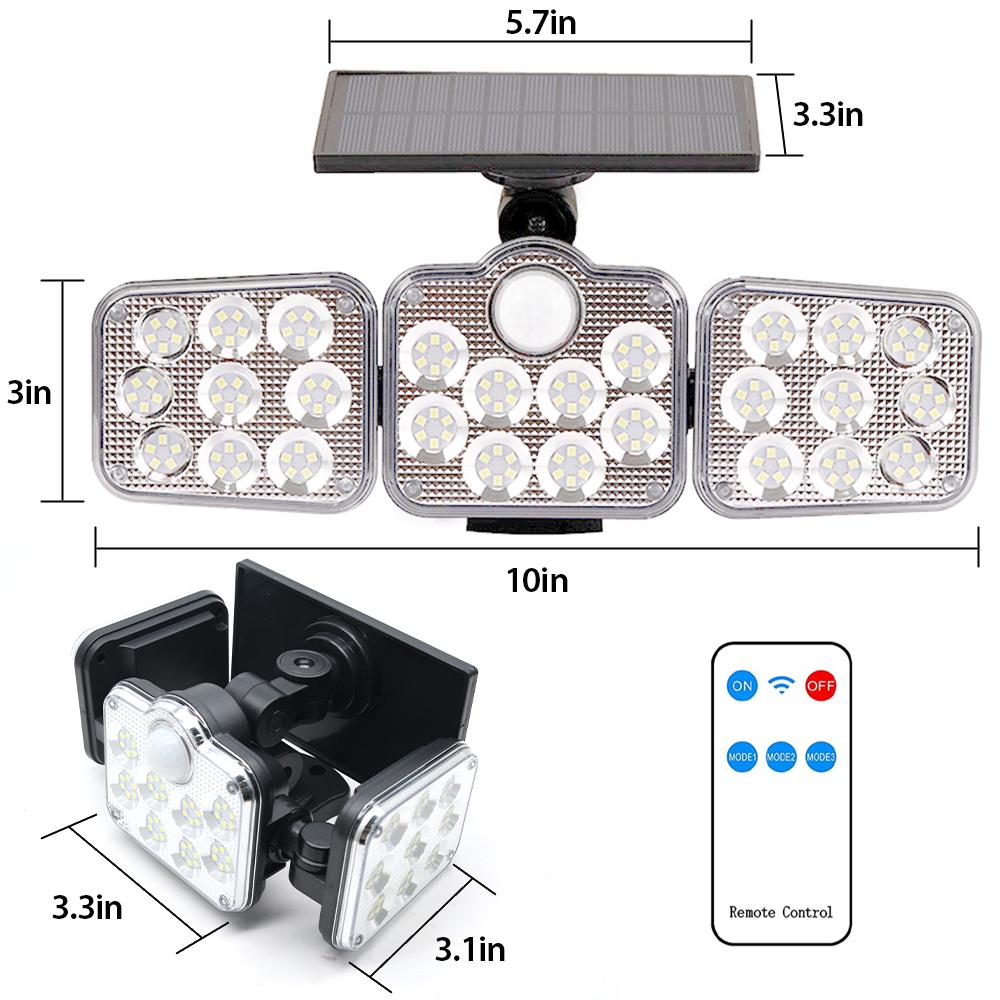 3 Adjustable Heads 270° Wide Angle Illumination Solar Lights Outdoor