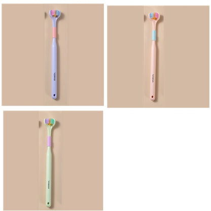 Three-sided Macaron Soft Bristle Toothbrush Care Safety Toothbrush Teeth Deep Cleaning Portable Travel