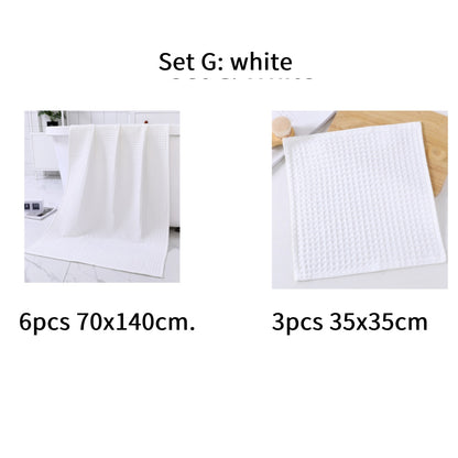 Water-absorbing  Quick-drying Pure Cotton Waffle Bath Towel