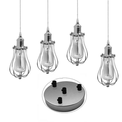 Four Head Modern Chrome Ceiling Pendant Light Fitting Pendant Hanging