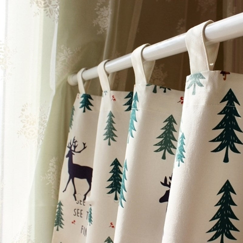 Kitchen fabric short curtains