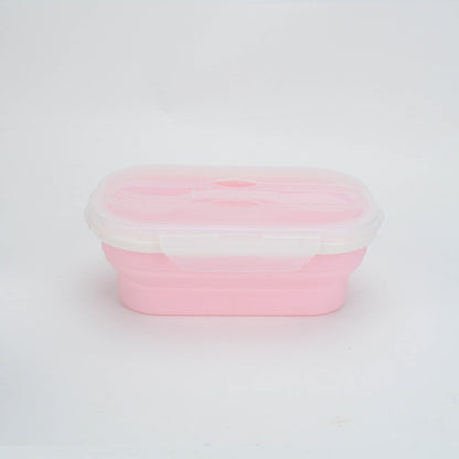 Portable foldable silicone lunch box