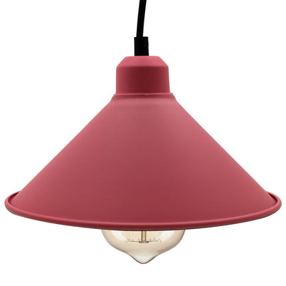 Retro Industrial Hanging Chandelier Ceiling Cone Shade pink colour