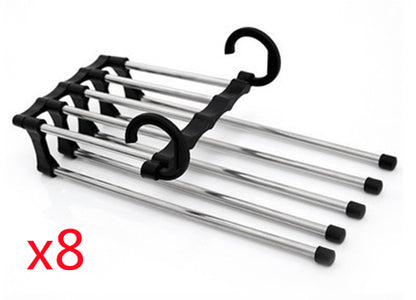 5 In 1 Wardrobe Hanger Multi-functional Clothes Hangers Pants Stainless Steel Magic Wardrobe Clothing Hangers For Clothes Rack