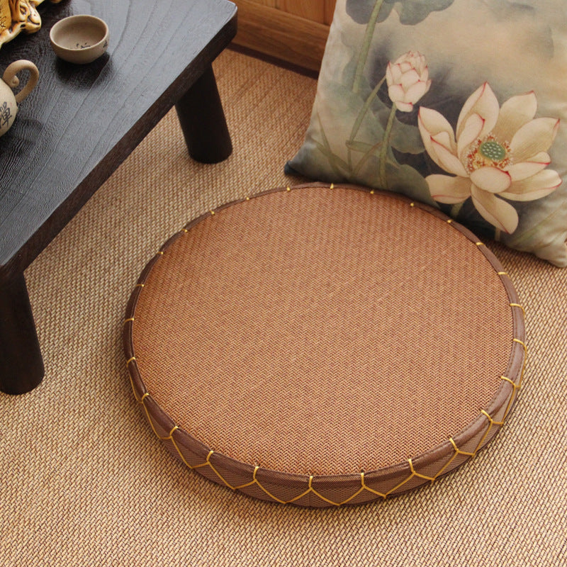 Zabuton Meditation Chair, Japanese Tatami mat, Zabuton straw cushion