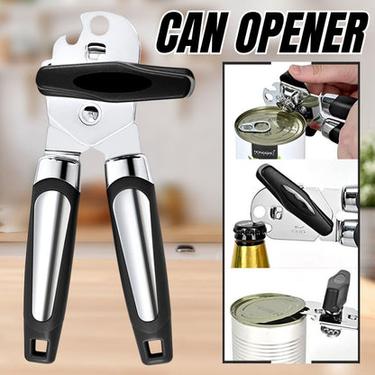 Manual Can Opener Smooth Edge Heavy Duty Stainless Steel Blades Beer Opener